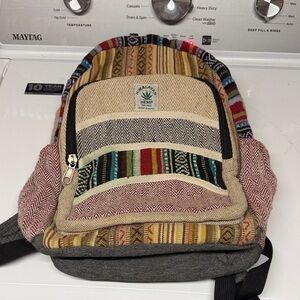 Himalayan Hemp Multicolor Patterned Backpack